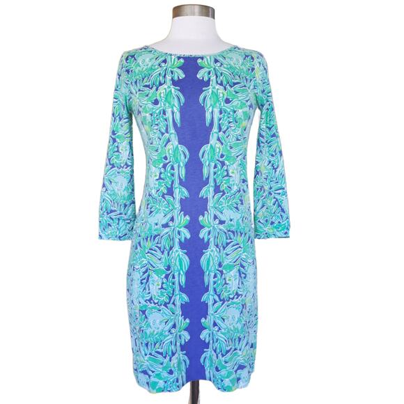 Lilly Pulitzer Marlowe Mini Shift Dress Koala of the Wild Poolside Blue XS - Picture 2 of 12